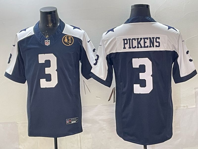 Men 2026 Dallas Cowboys #3 Pickens Blue 3th generations Nike Limited NFL Jersey style 02